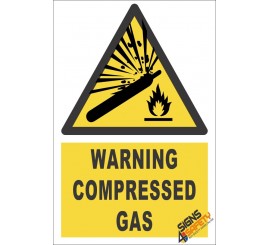 Compressed Gas Warning Sign