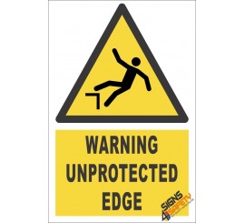 Unprotected Edge Warning Sign