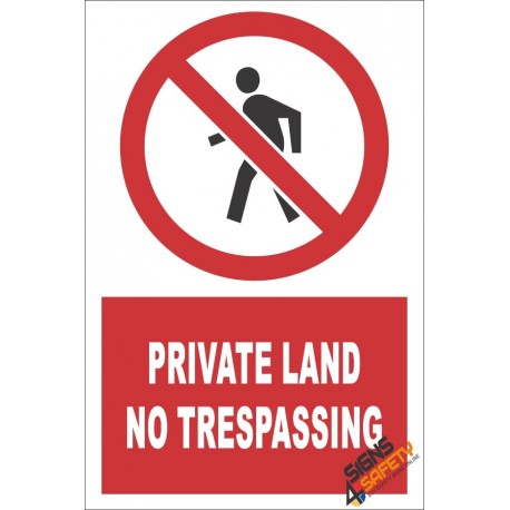 Private Land, No Trespassing Sign