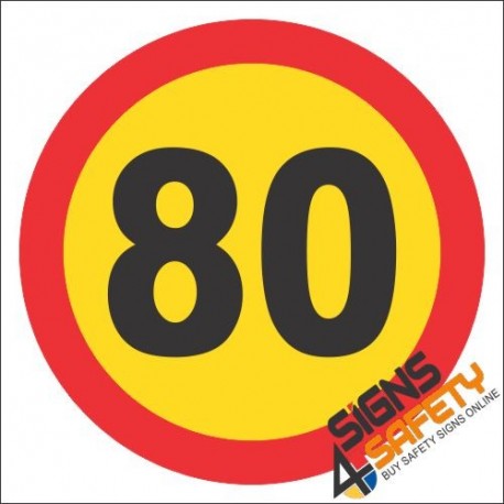 80km/h Speed Limit Hazchem Sign