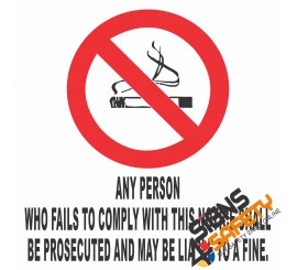 (NS5) No Smoking Fine Sign 