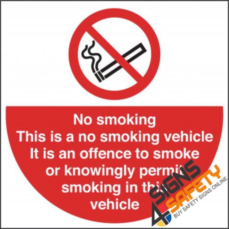 (NS35) No Smoking In This Vehicle Sign  