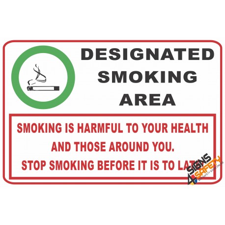 (NS20) Designated Smoking Area Sign  