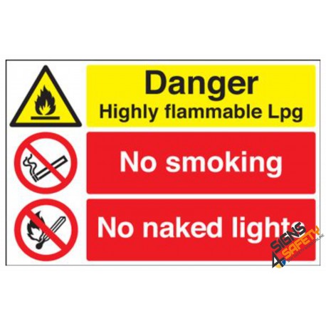 (NS37) No Smoking / No Naked Flame LP Gas Sign