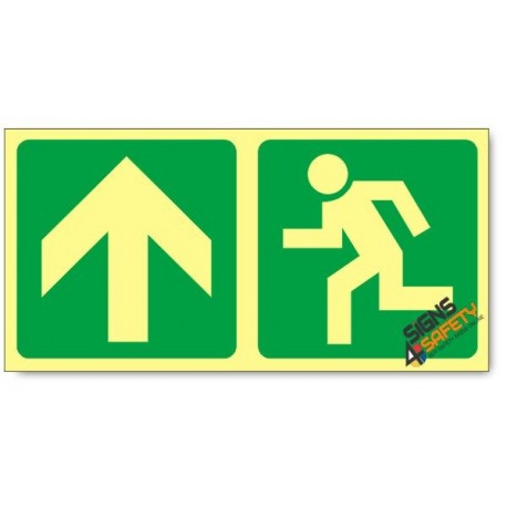 Escape Route Up, Photoluminescent, (Glow in the Dark) Sign