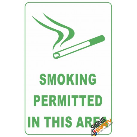 (NS25) Smoking Permitted In This Area Sign  