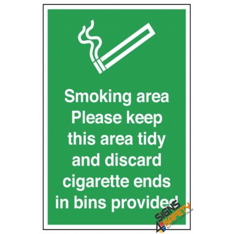 (NS28) Smoking In This Area Keep Tidy Sign  