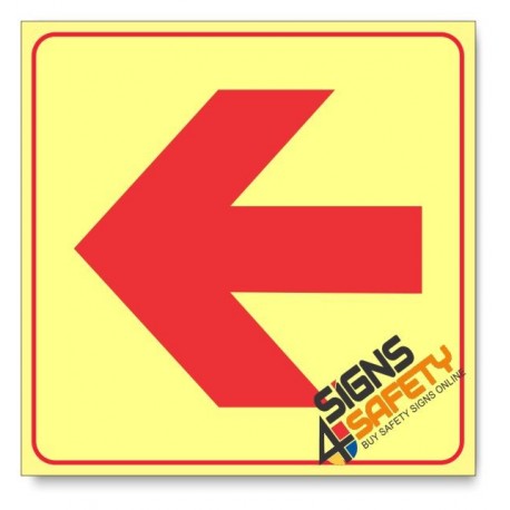Location of Fire Fighting Equipment Arrow Left, Photoluminescent, (Glow in the Dark) Sign