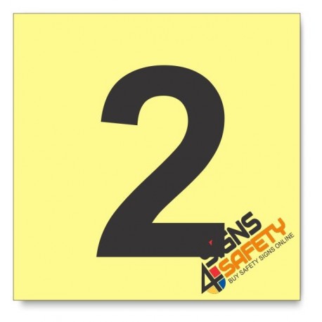 Floor Number 2, Photoluminescent, (Glow in the Dark) Sign