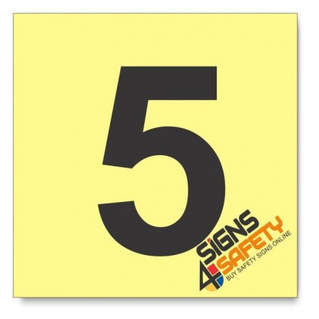 Floor Number 5, Photoluminescent, (Glow in the Dark) Sign