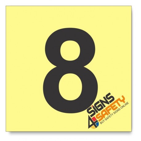 Floor Number 8, Photoluminescent, (Glow in the Dark) Sign