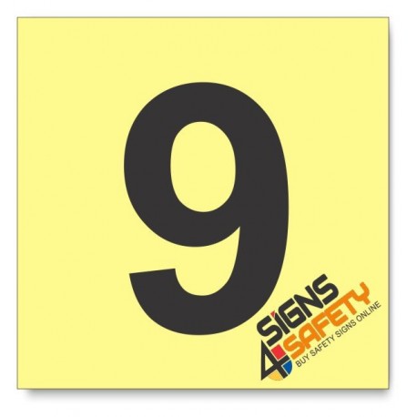 Floor Number 9, Photoluminescent, (Glow in the Dark) Sign