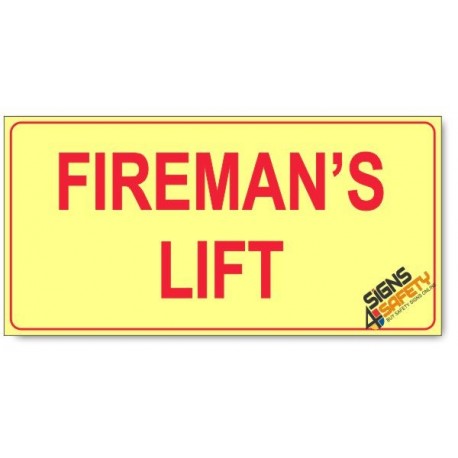 Fireman's Lift, Photoluminescent, (Glow in the Dark) Sign