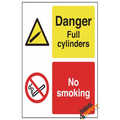 (NS41) Danger Full Gas Cylinders No Smoking Sign  
