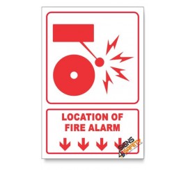 Fire Alarm, Arrow Down, Descriptive Safety Sign