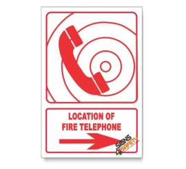 Fire Telephone, Arrow Right, Descriptive Safety Sign