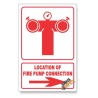Fire Pump Connection, Arrow Right, Descriptive Safety Sign