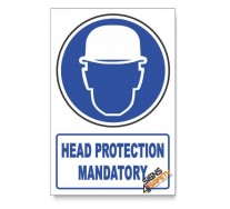 (MV3B/D1) Head Protection, Descriptive Safety Sign