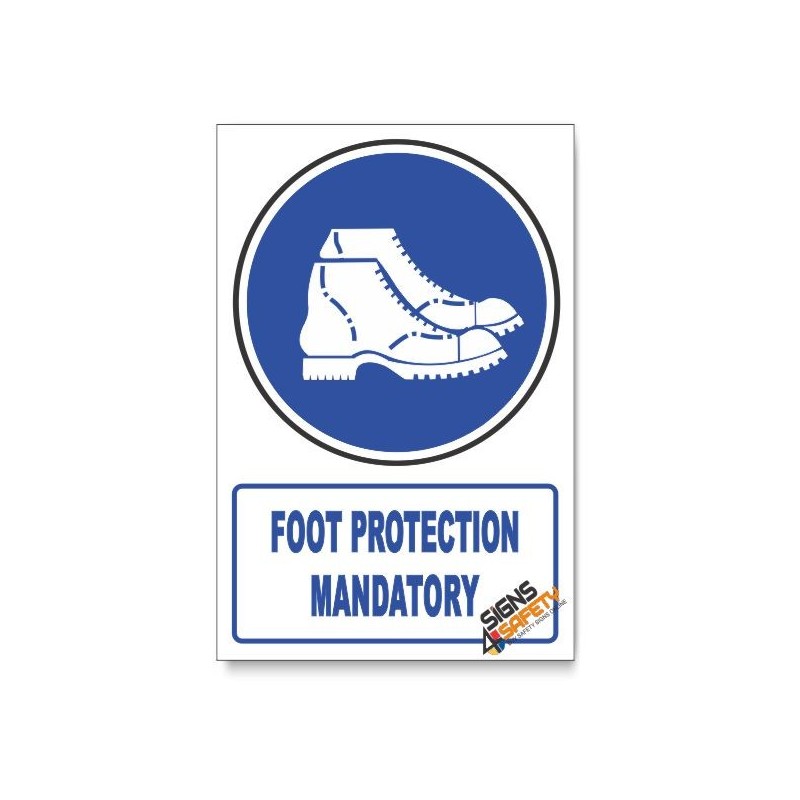 Nosa / SABS (MV7/D1) Foot Protection , Descriptive Safety Sign (MV7/D1