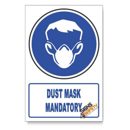 (MV12B/D1) Dust Mask Mandatory, Descriptive Safety Sign