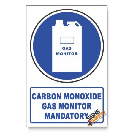 (MV17/D1) Carbon Monoxide Gas Monitor Mandatory, Descriptive Safety Sign
