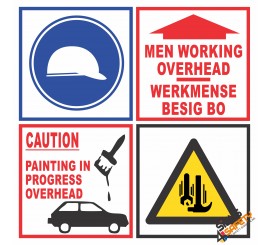 (C26) Caution Men Overhead Sign 