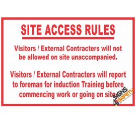 (C24) Site Access Rules Sign 