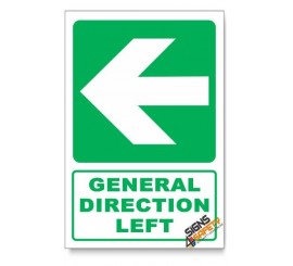 (GA2B/D3) General Direction Sign, Arrow Left, Descriptive Safety Sign