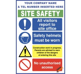 (C74) Construction Site Safety / Construction Site Rules / Personal Protective Equipment Mandatory Sign 