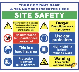 (C71) Site Safety / Personal Protective Equipment Mandatory / Construction Site Rules Sign 