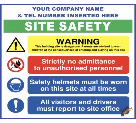 (C77) Site Safety / Personal Protective Equipment Mandatory / Construction Site Rules Sign 