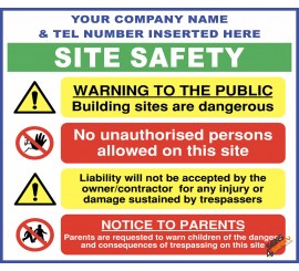 (C79) Site Safety / Personal Protective Equipment Mandatory / Construction Site Rules Sign 