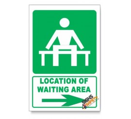 (GA14/D2) Waiting Area Sign, Arrow Right, Descriptive Safety Sign