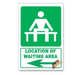 (GA14/D3) Waiting Area Sign, Arrow Left, Descriptive Safety Sign