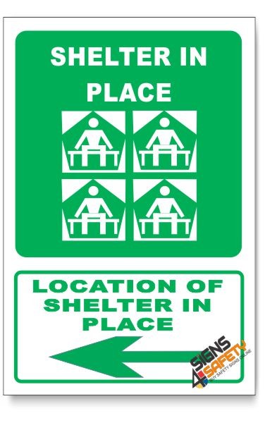 Nosa / SABS (GA25/D3) Shelter In Place Sign, Arrow Left