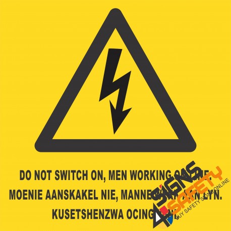 (E4) Electrical Shock Men Working Sign