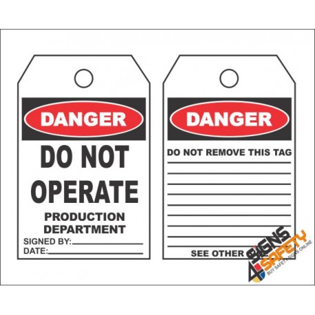 (MST4) Danger Do Not Operate Safety Tag (10 Tags / Pack)