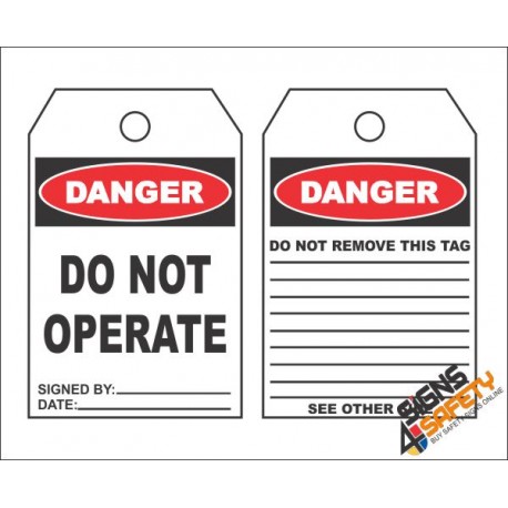 (MST5) Do Not Operate Safety Tag (10 Tags / Pack)