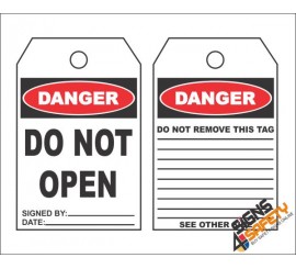 (MST10) Danger Do Not Open Safety Tag (10 Tags / Pack)