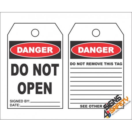 (MST10) Danger Do Not Open Safety Tag (10 Tags / Pack)