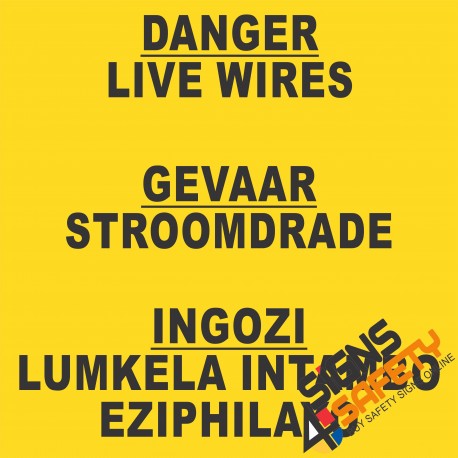 (E6) Electrical Shock Live Wires Sign