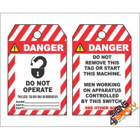 (MST25) Danger Do Not Operate Safety Tag (10 Tags / Pack)