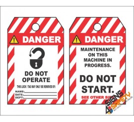 (MST26) Danger Do Not Operate Safety Tag (10 Tags / Pack)