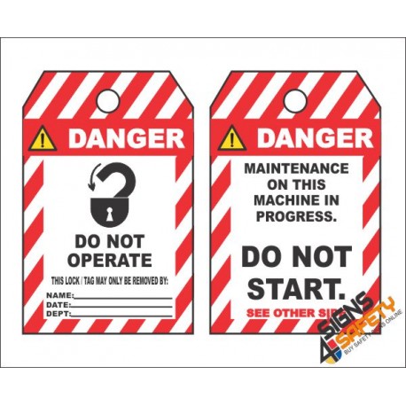 (MST26) Danger Do Not Operate Safety Tag (10 Tags / Pack)