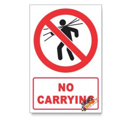 No Carrying Prohibited Descriptive Safety Sign