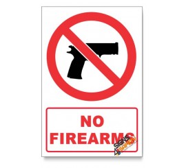 No Firearms Prohibited Descriptive Safety Sign
