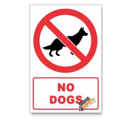 No Dogs Prohibited Descriptive Safety Sign