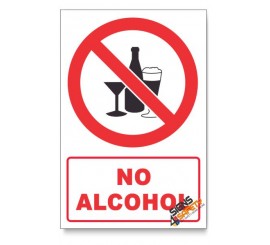 No Alcohol Prohibited Descriptive Safety Sign