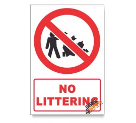 No Littering Prohibited Descriptive Safety Sign