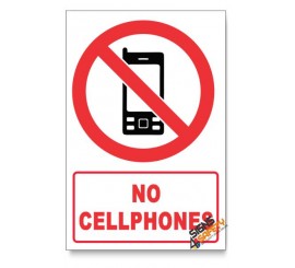 No Cellphones Prohibited Descriptive Safety Sign